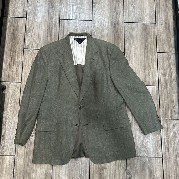 Vintage Tommy Hilfiger Mens Blazer 44R Green Single Vent Made In USA Jacket Only - Picture 1 of 16